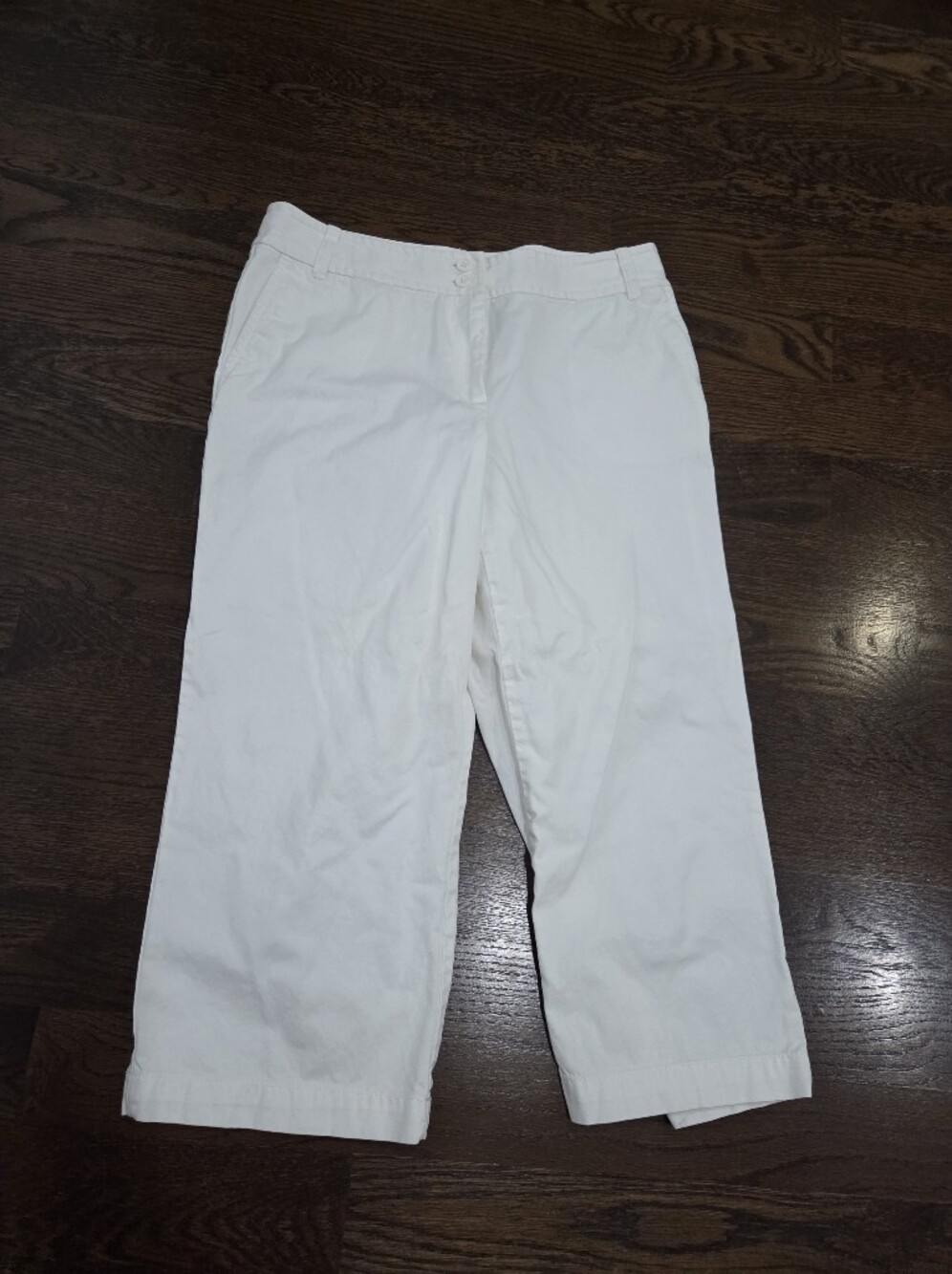 Liz Claiborne Women's White Straight-Leg Chinos Capri Pants Sz.12